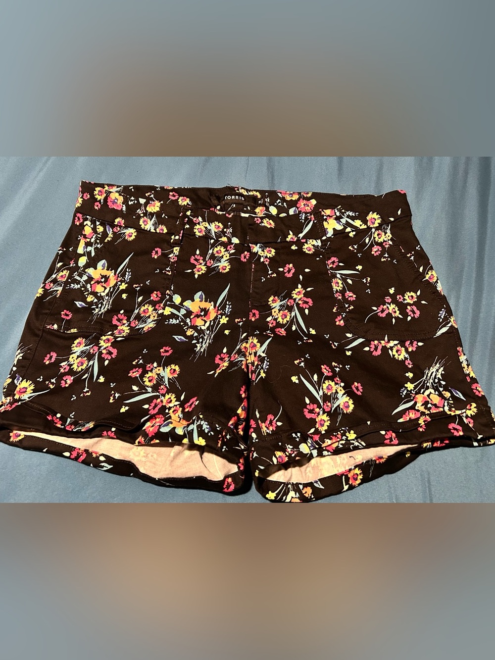 torrid Black Floral High-Waist Shorts